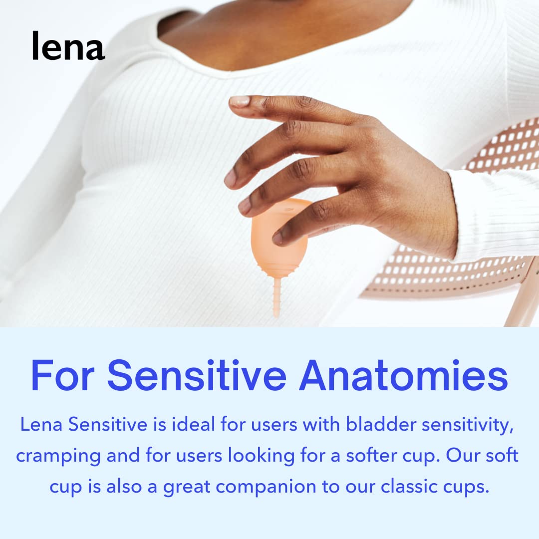 Lena Sensitive Menstrual Cups - Soft & Reusable for Light & Heavy Flow, Beginner-Friendly, Tampon, Period Underwear & Pad Altern