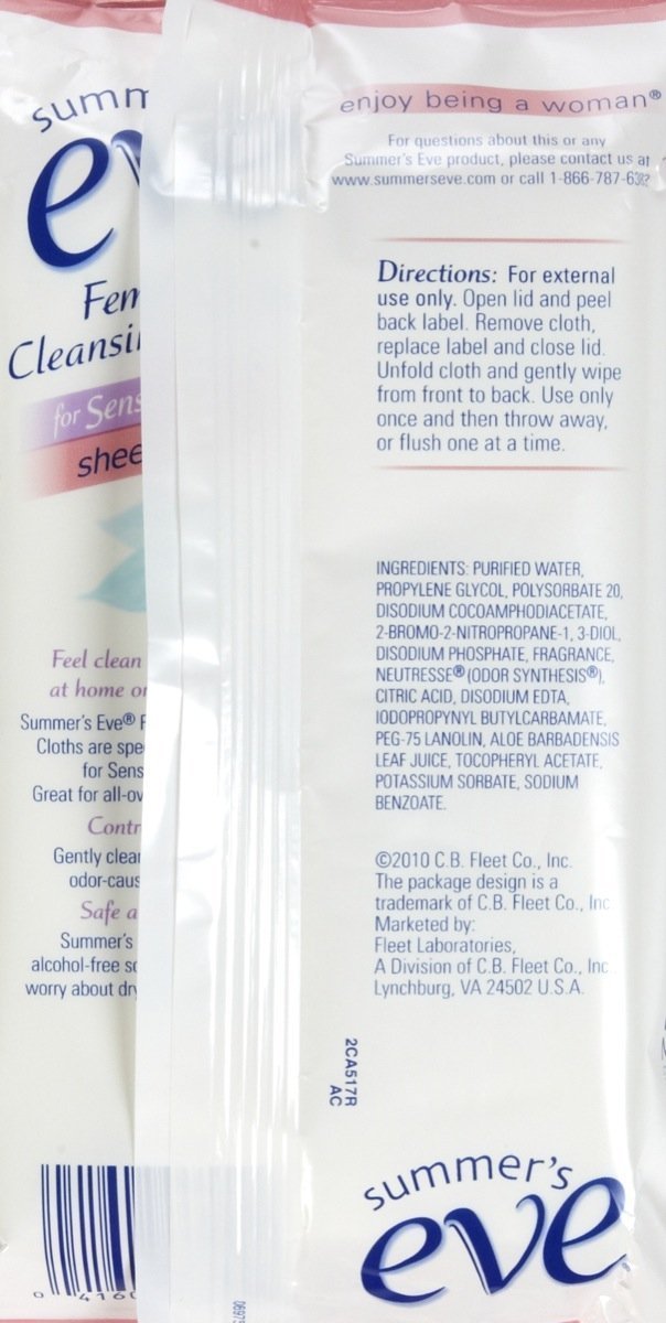 Summer's Eve Cleansing Cloths for Sensitive Skin, Floral - 32 ct