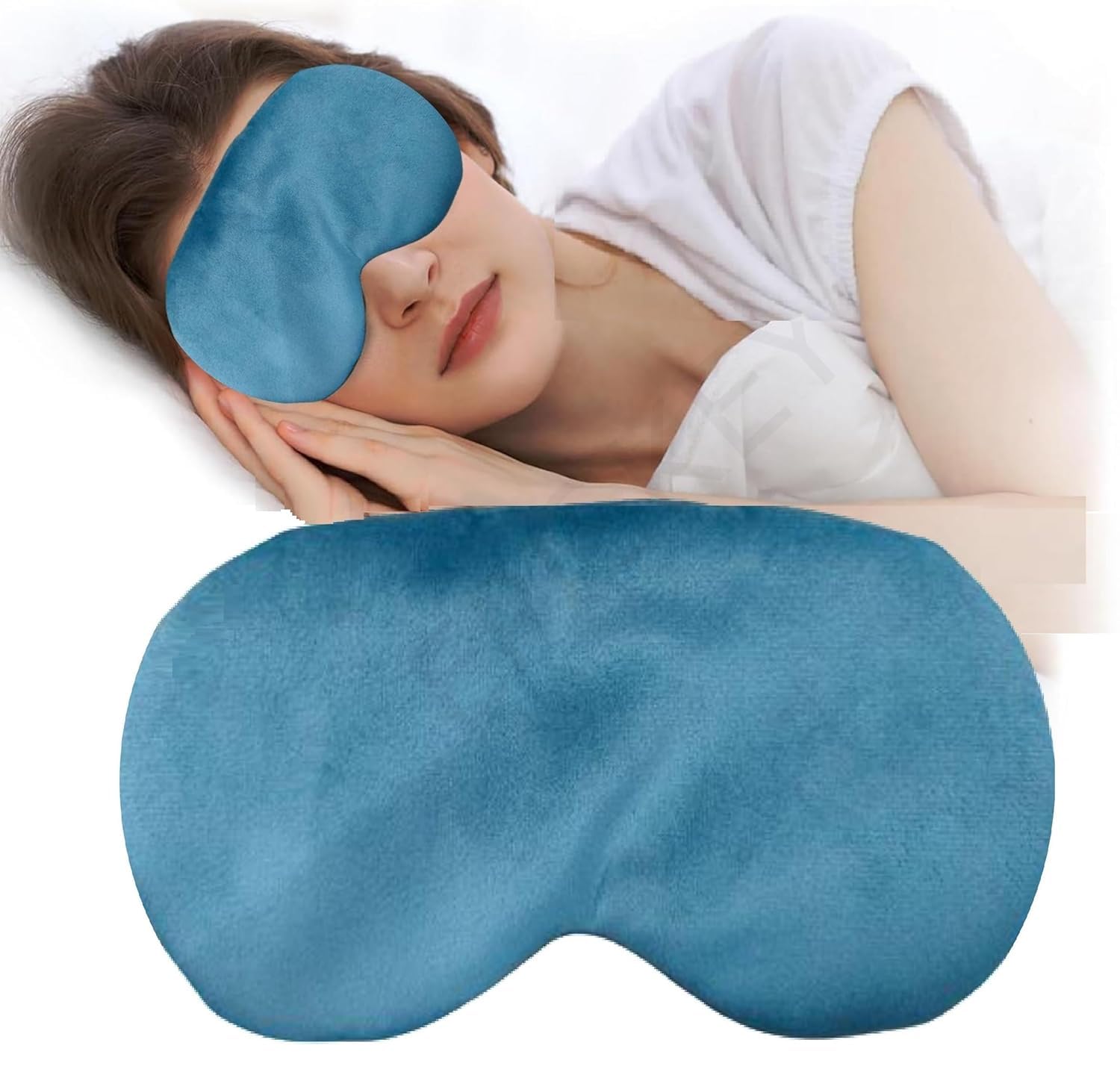 Qiqi Super Soft & Comfortable Eye Mask For Sleeping With Adjustable Strap Sleeping Mask Blind Fold For Travelling Sleep Mask Pad