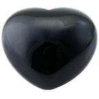 SUNYIK Natural Black Obsidian Carved Puff Heart Pocket Stone,Healing Palm Crystal Pack of 1(1.6'')