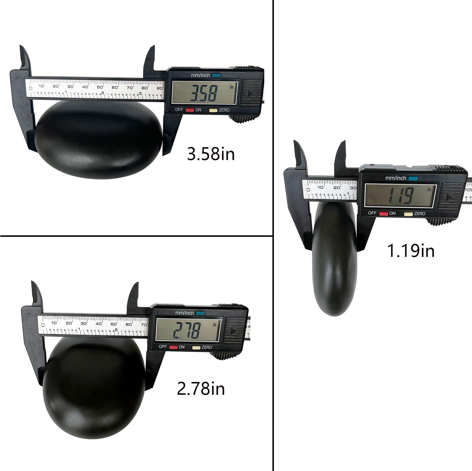 MINGJISHIYE Hot Stone Massage, 3 Piece Set Large Oval Hot Stone 3.58x2.78x1.19 inches, Basalt Home spa, Relaxation, Massage Trea