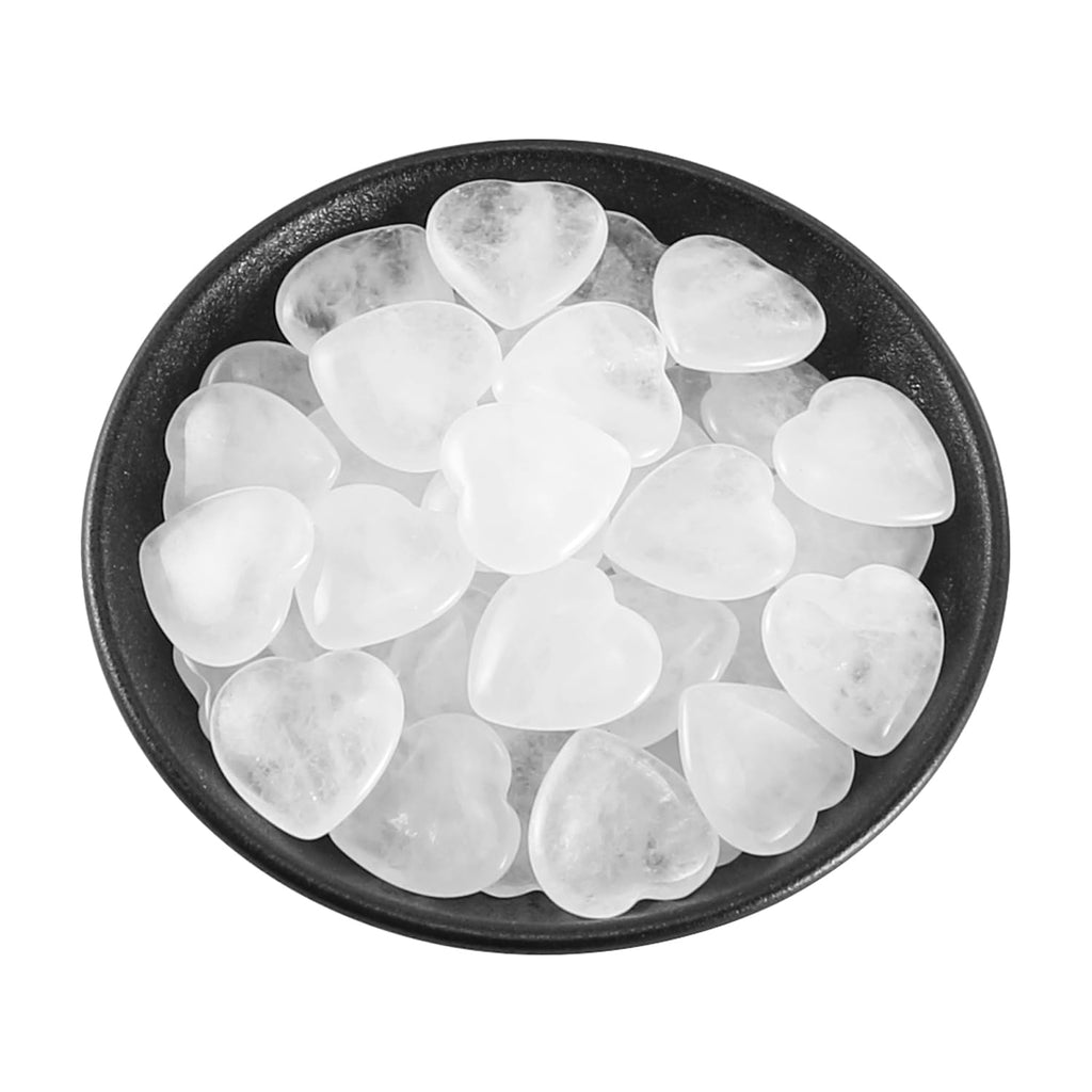 Nvzi Tumbled Polished Natural Quartz Crystals Heart Stones, Crystals and Healing Stones Quartz Bulk for Wicca, Reiki, Healing En