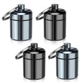4 Pack Mini Pill Case Small Pill Holder Keychain for Purse - Portable Travel Pill Container Keychain, Waterproof Metal Daily Pil