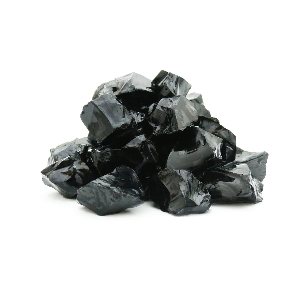Black Obsidian Stones Crystal Bulk, Raw White Quartz Crystal Stones for Wicca, Reiki, and Energy Healing Crystals, Witchcraft Su