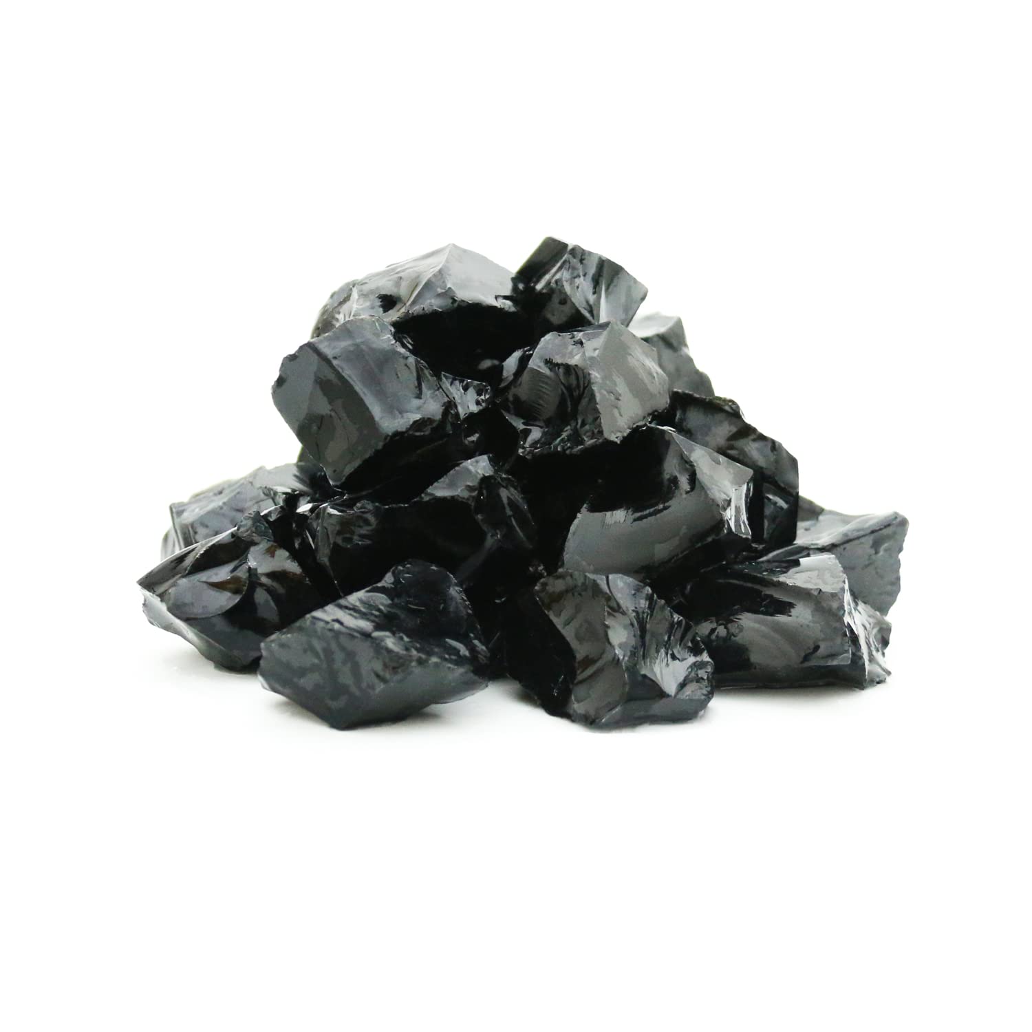 Black Obsidian Stones Crystal Bulk, Raw White Quartz Crystal Stones for Wicca, Reiki, and Energy Healing Crystals, Witchcraft Su