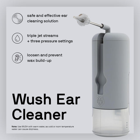 Wush Pro by Black Wolf - The Original Deluxe Water Powered Ear Cleaner with 6 Reusable Replacement Tips by Black Wolf - Safe & E