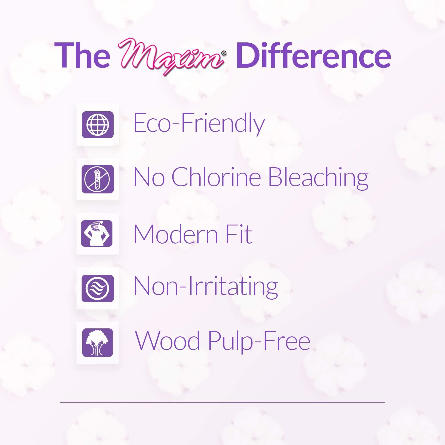 Maxim Cotton Organic Sanitary Pads (1 Pack, MaxION-Wing-Nighttime)