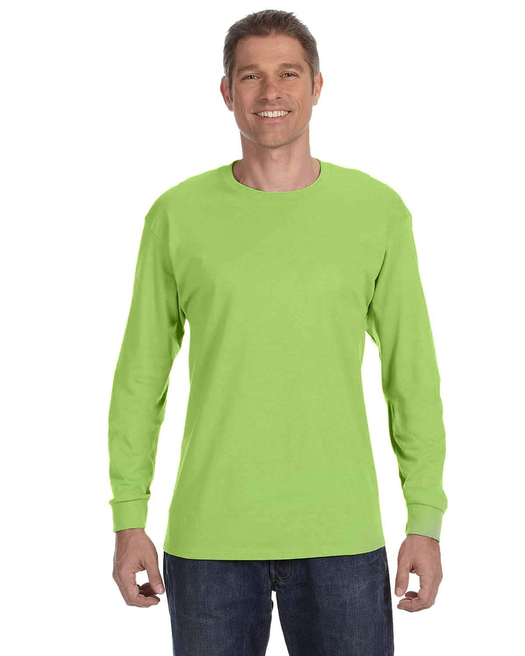 Jerzees Adult 5.6 oz. DRI-POWER ACTIVE Long-Sleeve T-Shirt XL NEON GREEN