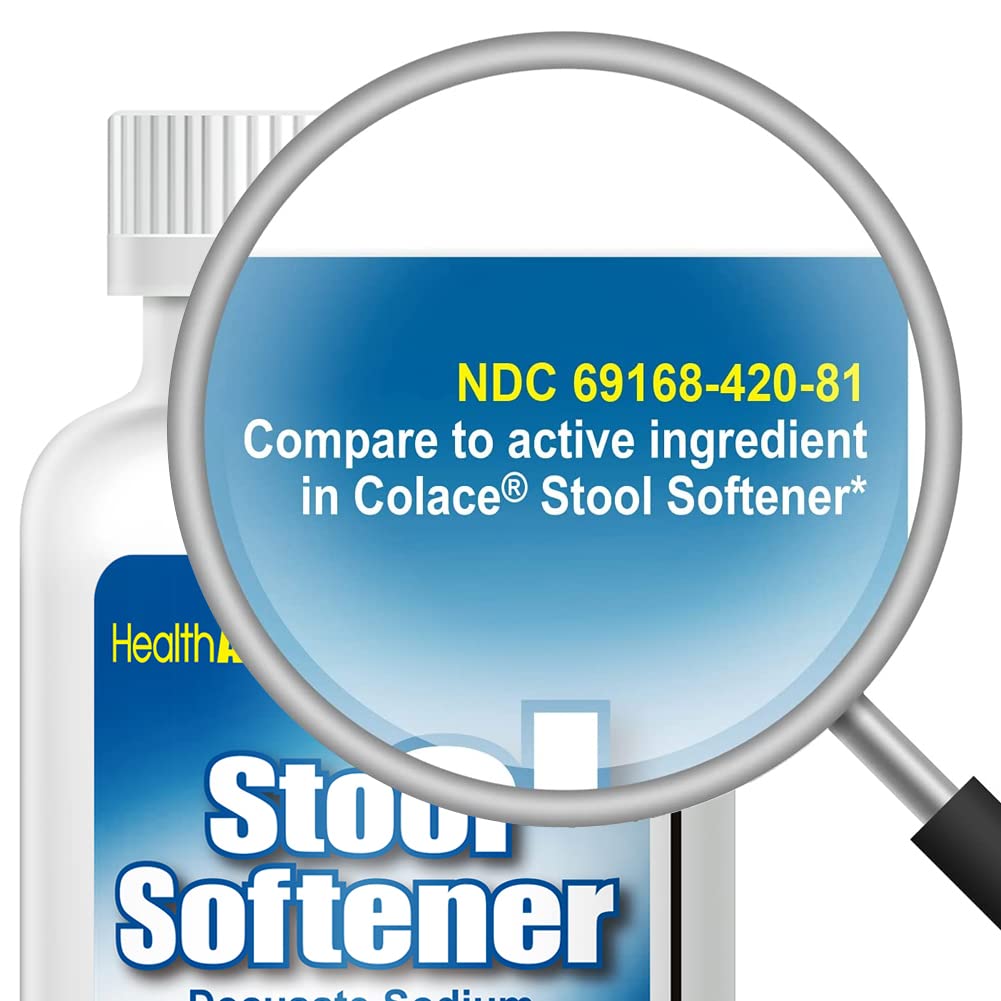HealthA2Z Stool Softener | Docusate Sodium 100mg | Red & White Capsules | Dependable | Gentle Constipation Relief (400 Counts)