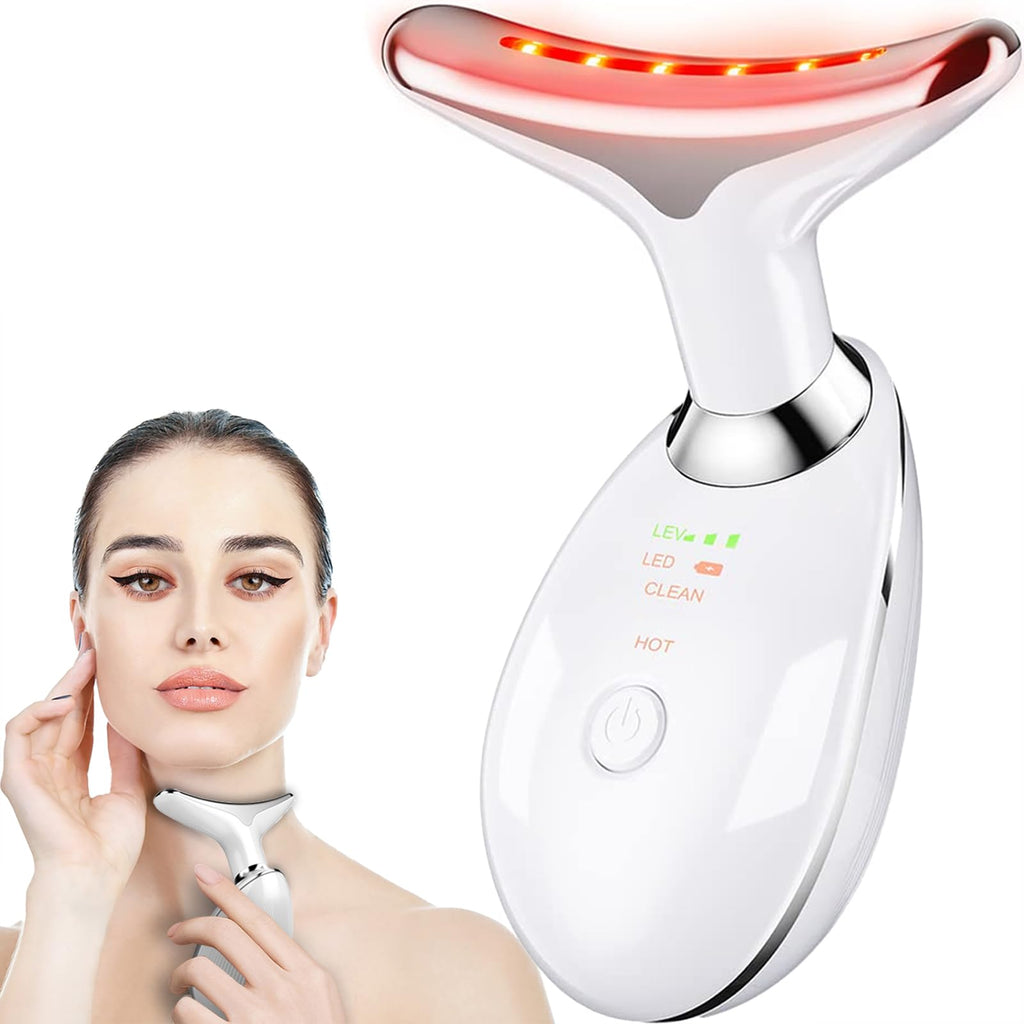 Budobiruon Red Light Therapy for Face, Face and Neck Massager, Wrinkle Remover with Red Light Therapy for Skin Care, Cleansing, 