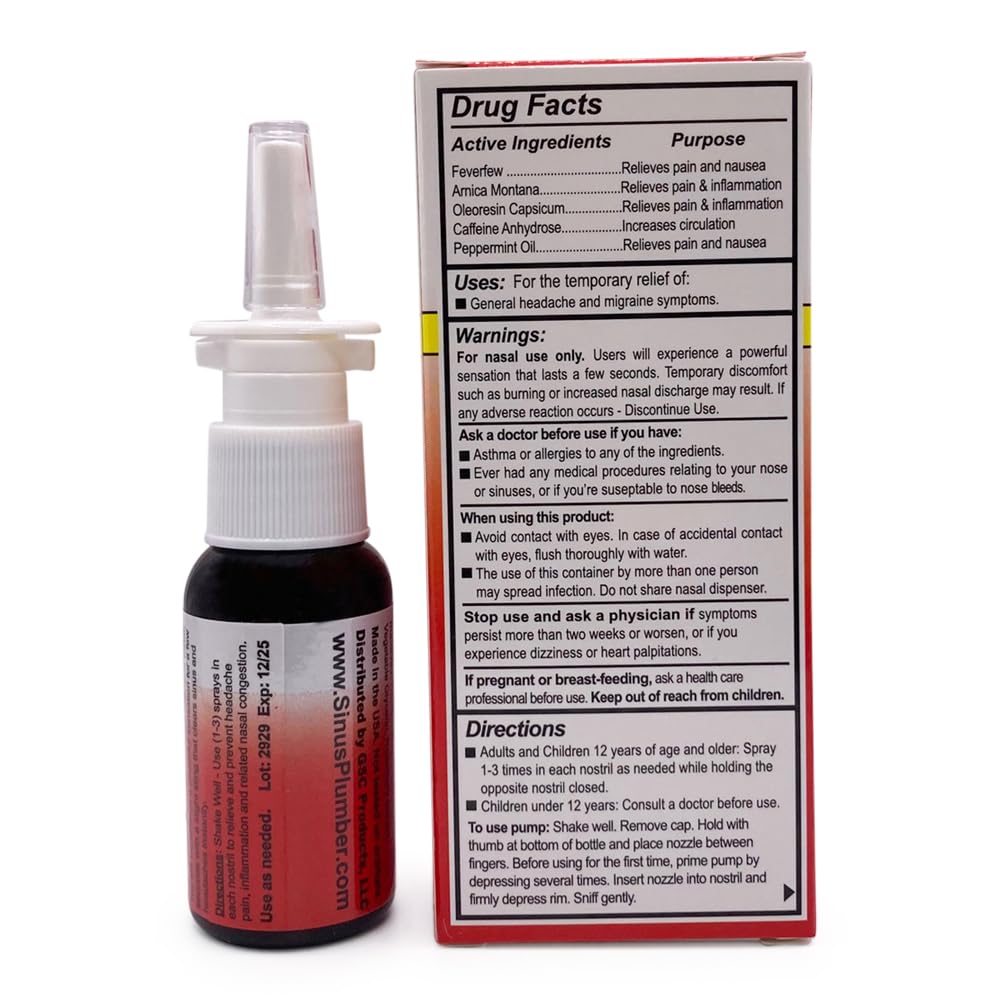 Sinus Plumber Headache Nasal Spray - Headache Formula