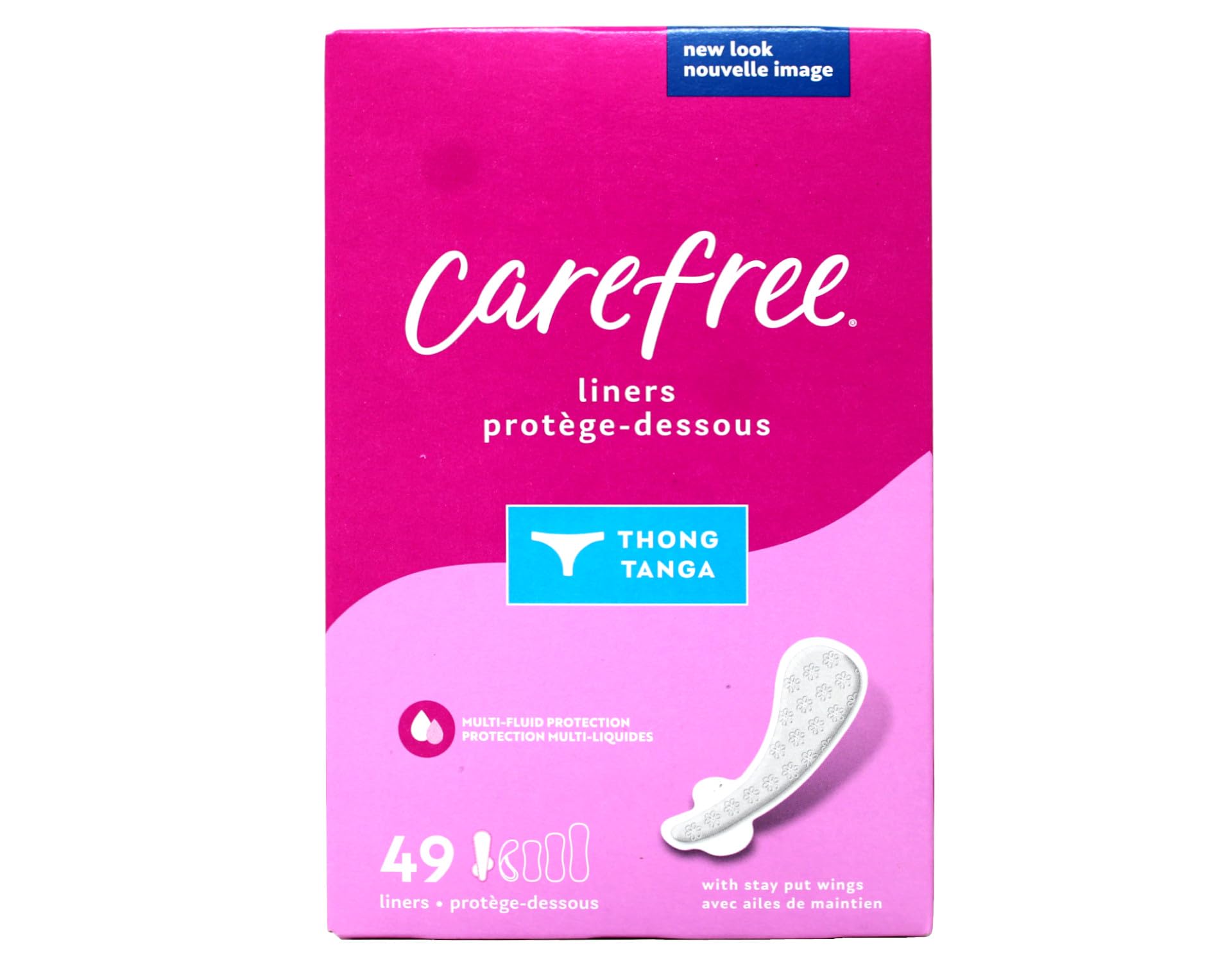 Carefree Thong Pantiliner Unscented 49 Liners Per Box