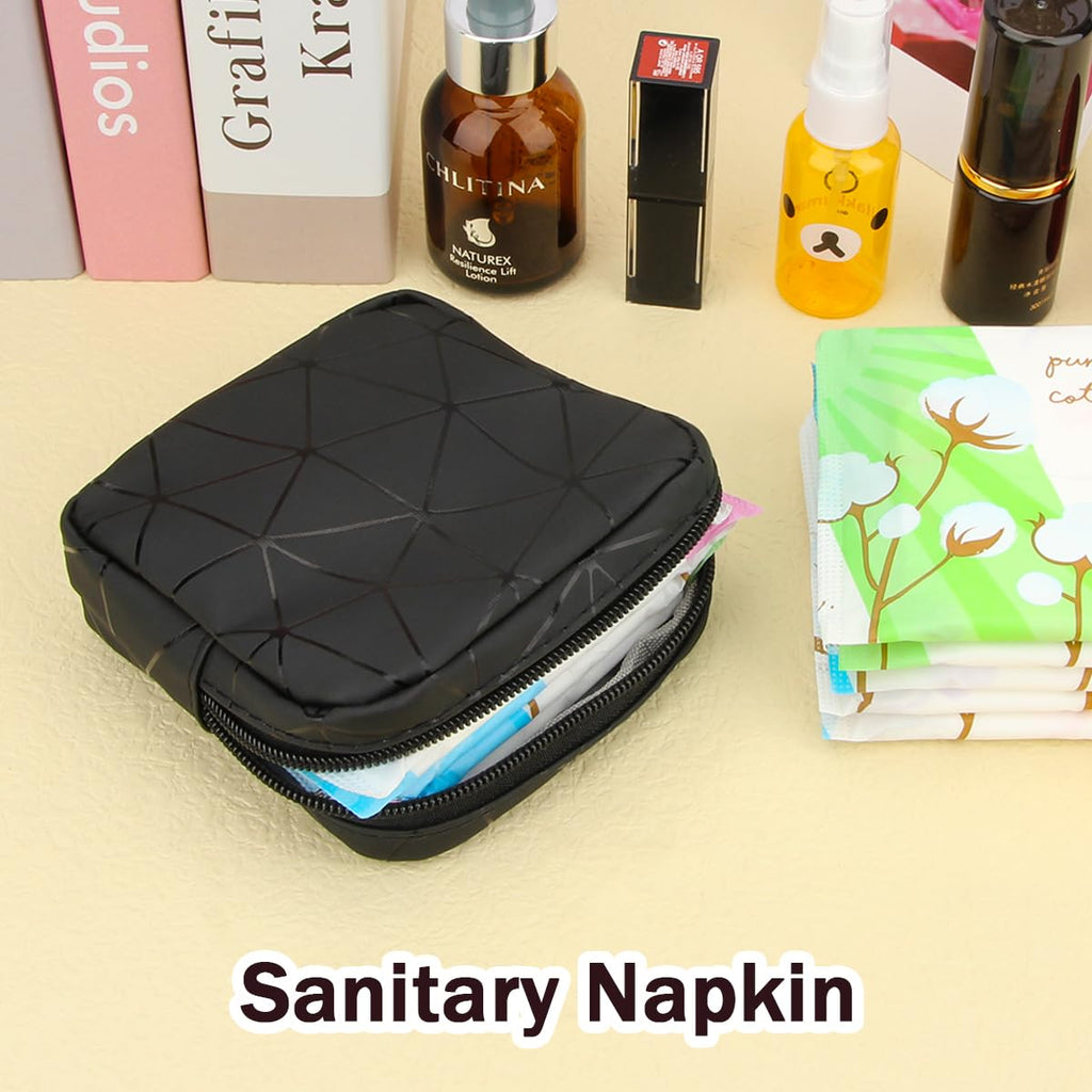 Desing Wish Sanitary Napkin Storage Bag, Menstrual Cup Pouch Nursing Pad Holder Tampon Bags Feminine Product Pouches Portable Pe