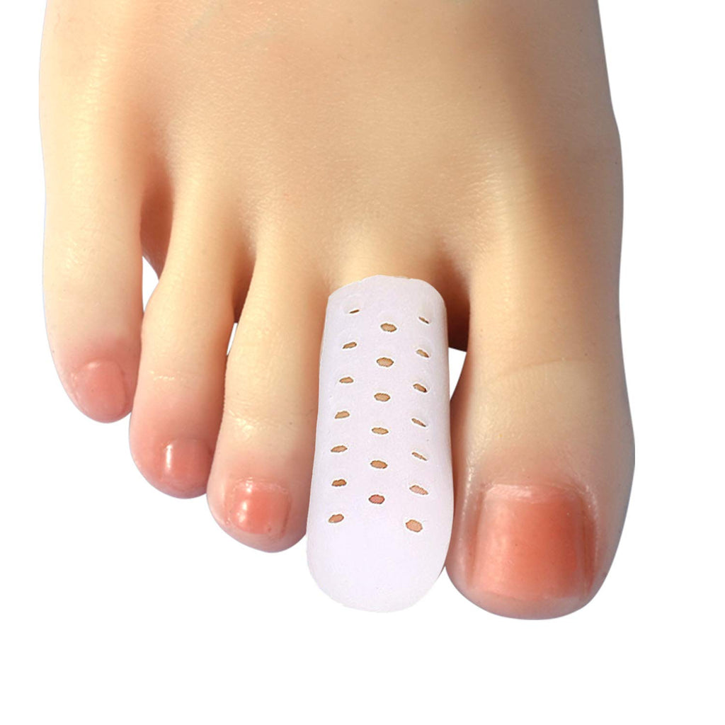 Gel Toe Cap, 10 Pcs Breathable Toe Protector Toe Cover Sleeves with Holes, Provides Relief from Corns, Blisters, Hammer Toes, Re