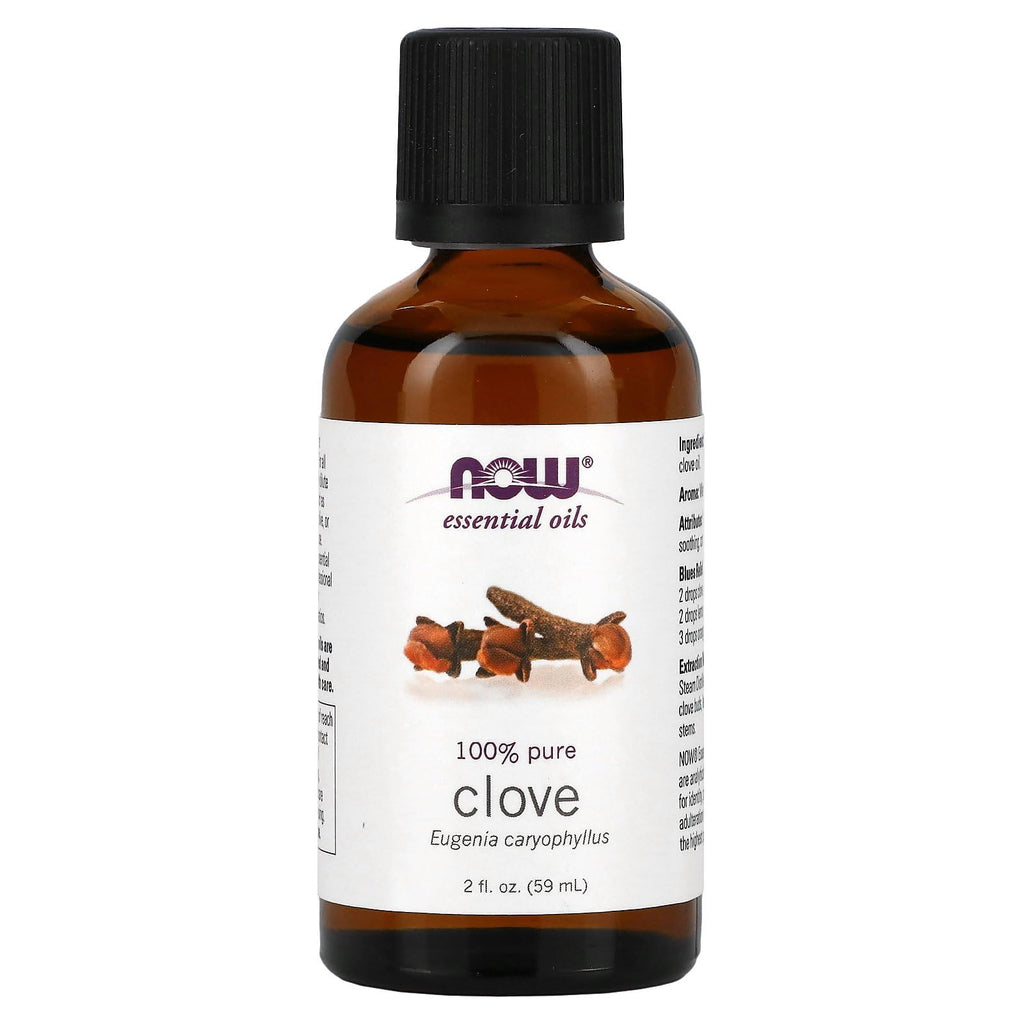 NOW Essential Oils, Clove Oil, Balancing Aromatherapy Scent, Steam Distilled, 100% Pure, Vegan, Child Resistant Cap, 2-Ounce