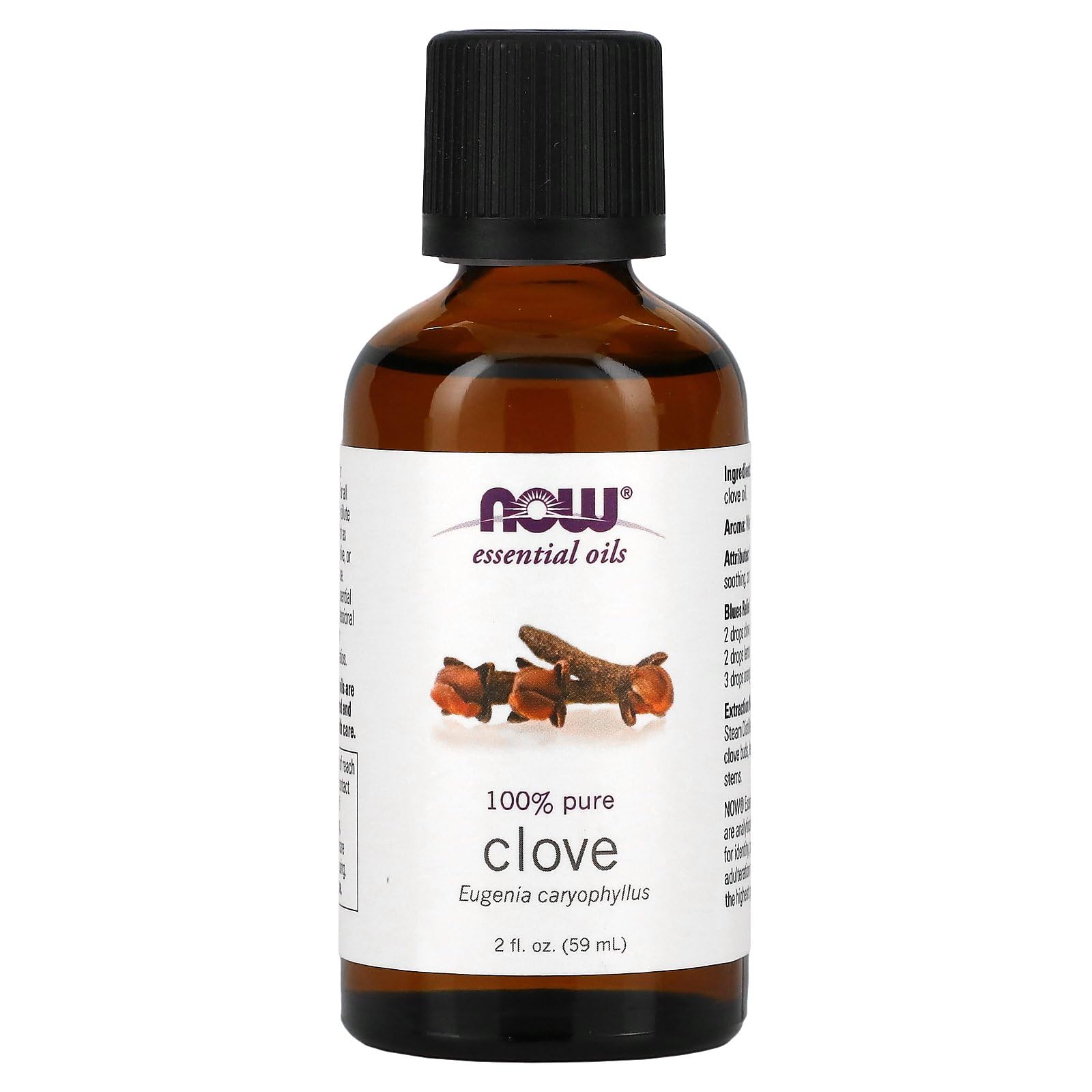 NOW Essential Oils, Clove Oil, Balancing Aromatherapy Scent, Steam Distilled, 100% Pure, Vegan, Child Resistant Cap, 2-Ounce
