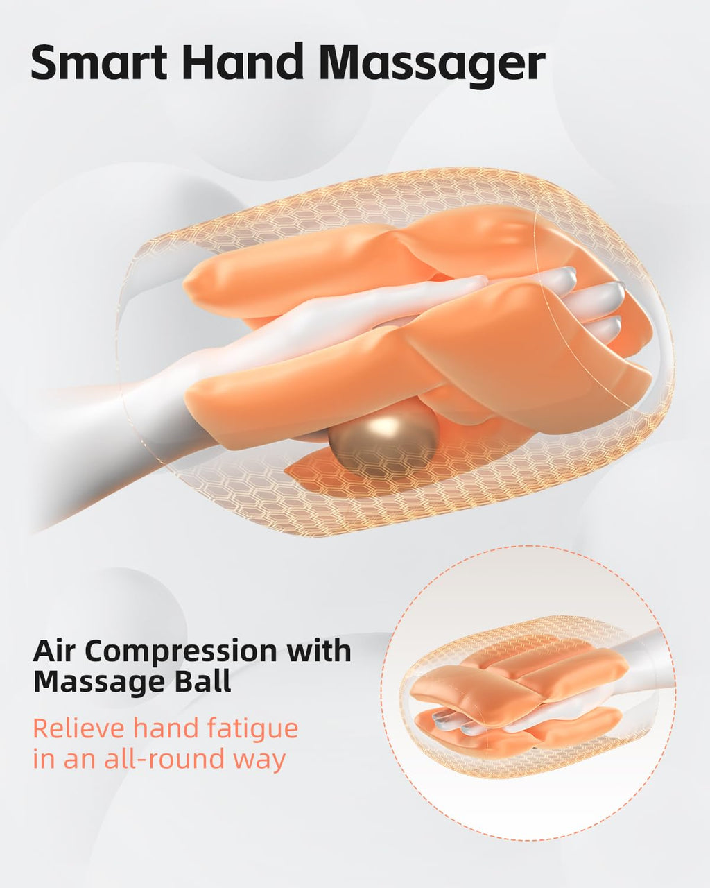 Shine Well Cordless Hand Massager with Heat and Compression, Hand Massager for Arthritis and Carpal Tunnel, for Hand Joints Stif
