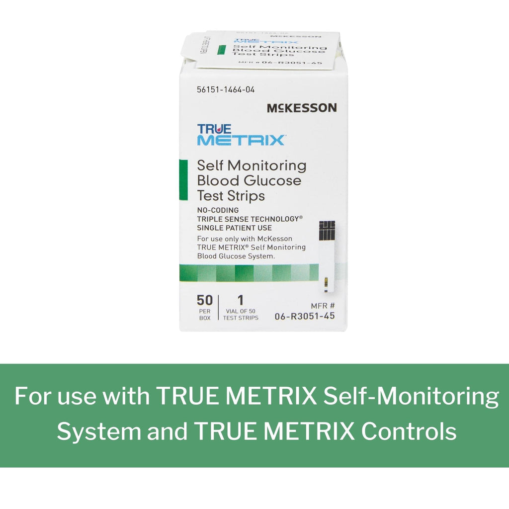 McKesson True METRIX Blood Glucose Test Strips for Diabetes [150 Strips] Self-Monitoring System