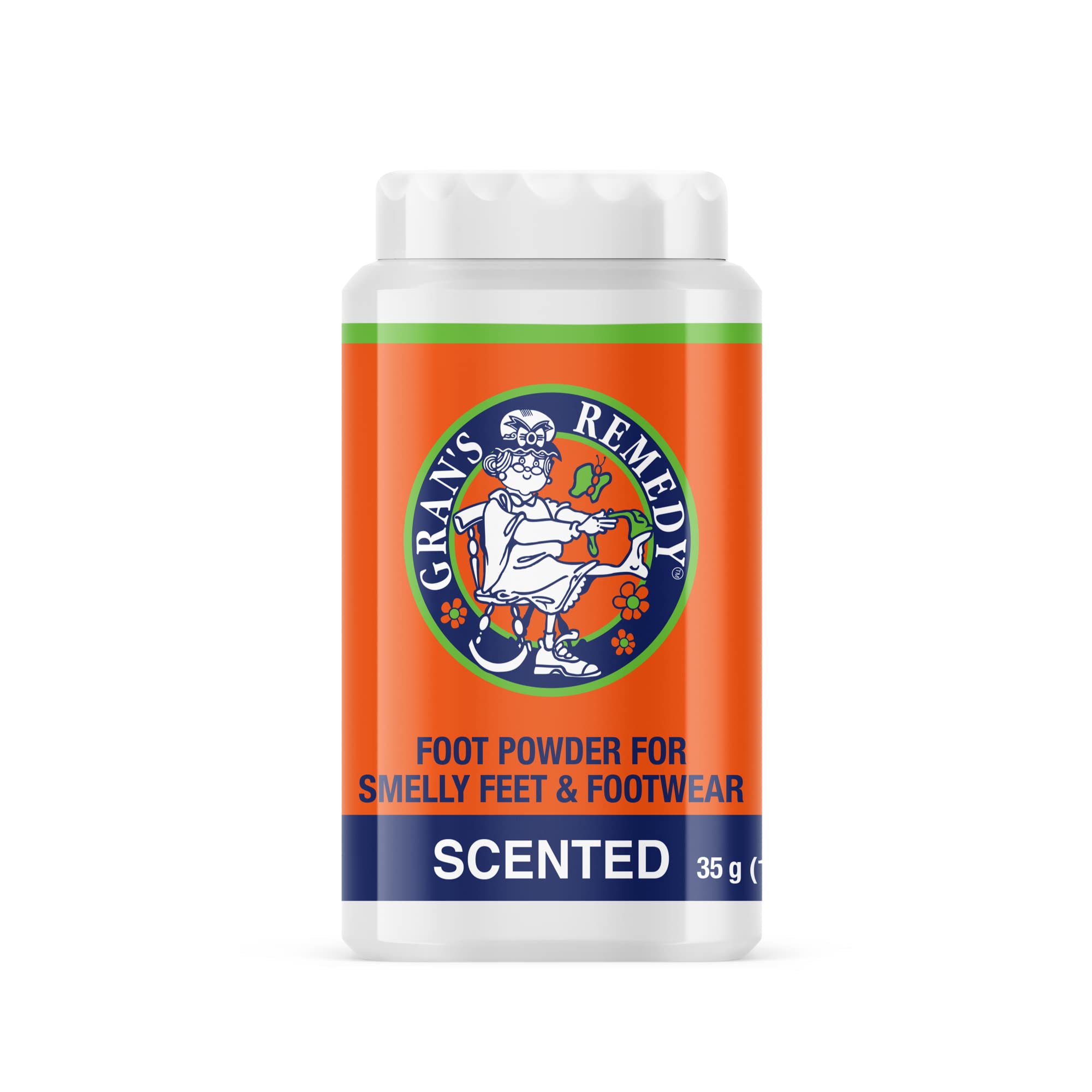 Grans Remedy Citrus Scented Shoe Deodorizer - Effective Odor Eliminator & Moisture Absorbing Foot Powder for Shoes and Feet - T
