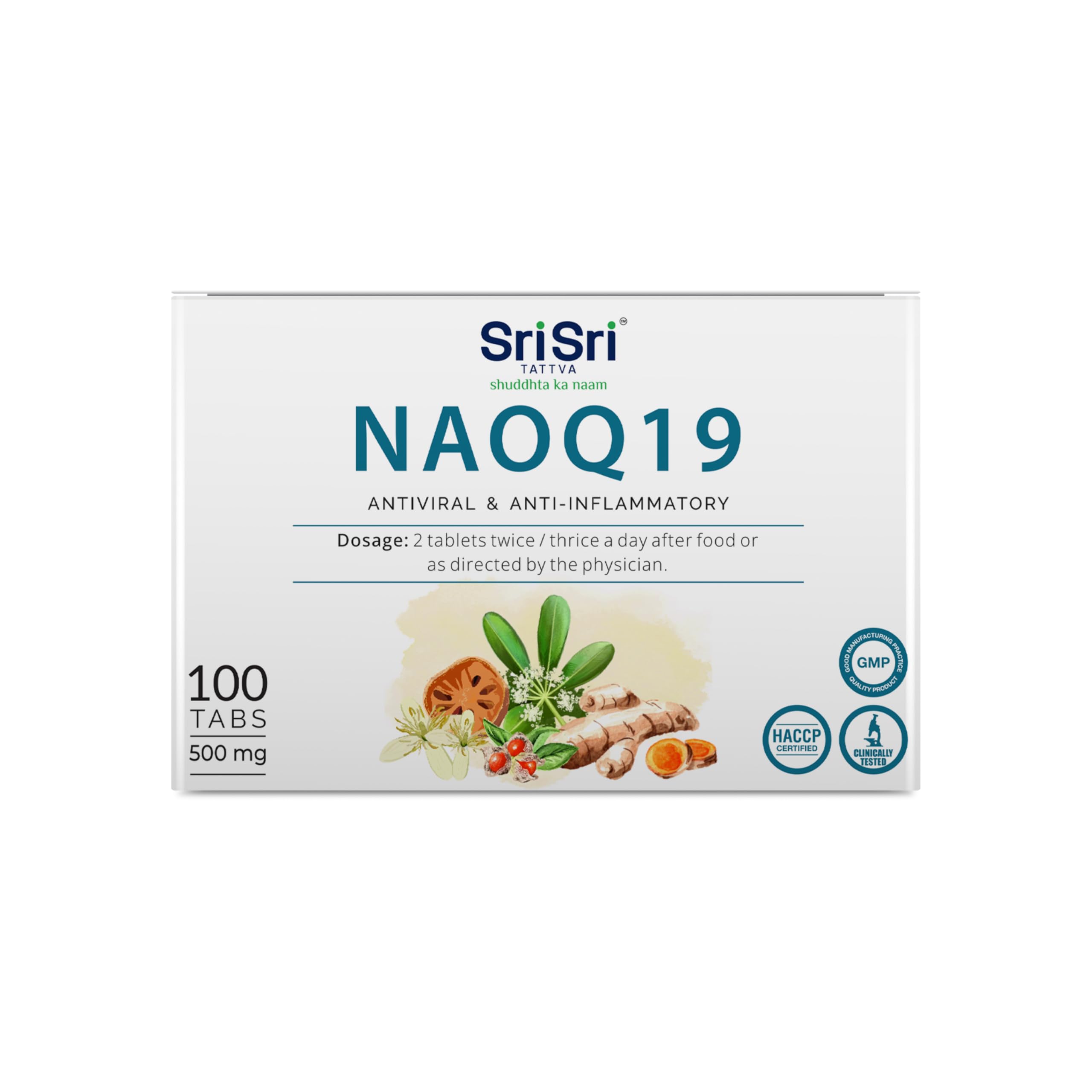 Sri Sri Tattva Shuddhta Ka Naam Naoq19  Anti Viral,10 Strips X 10 Number|500Mg, 60 Grams