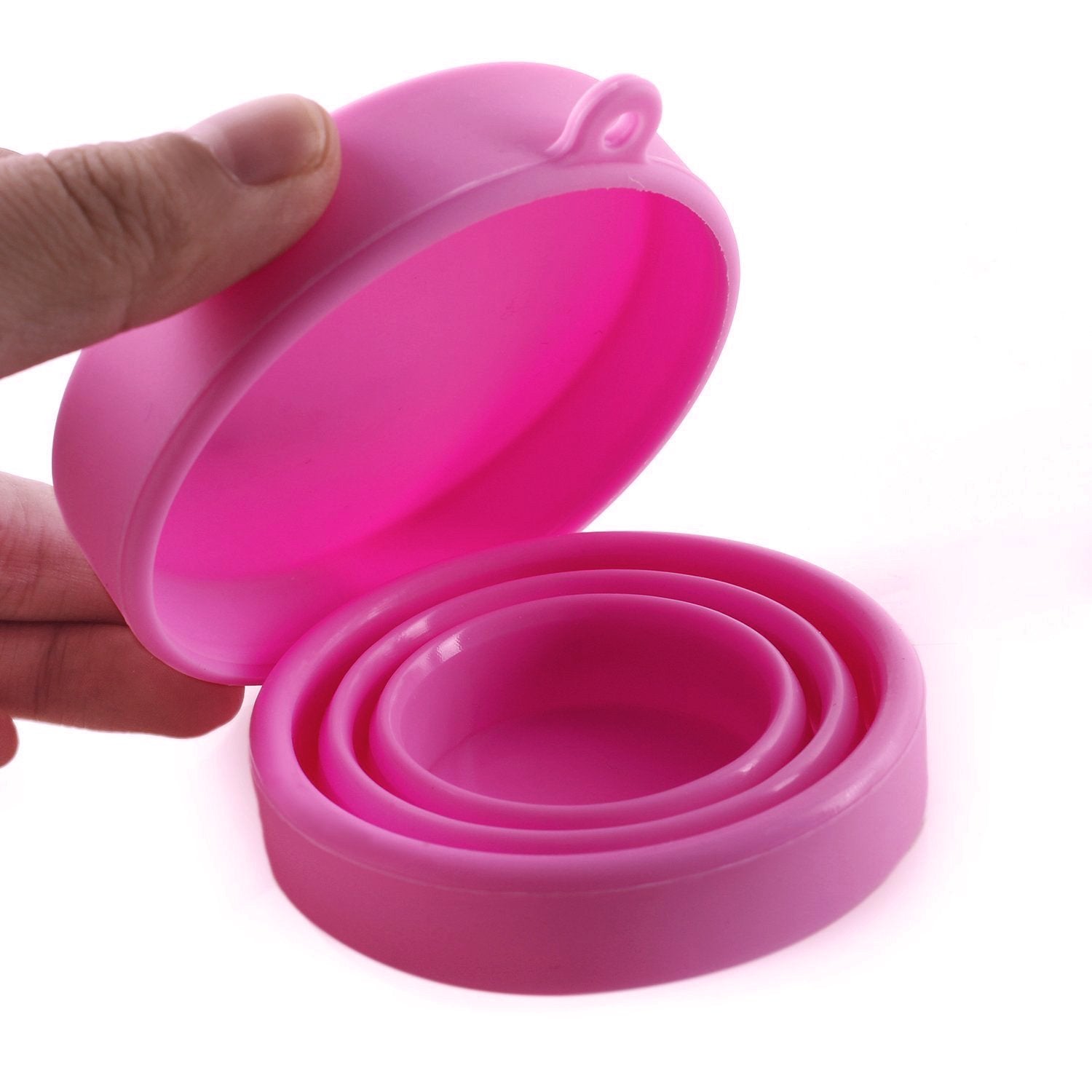 Collapsible Silicone Foldable Sterilizing Cup Set for Feminine softcups Menstrual Cups Storing and Cleaning Your Heavy Diva Cup
