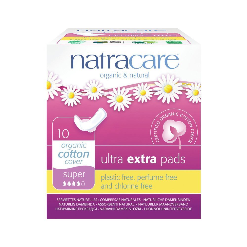 Natracare Ultra Extra Pads w/wings - Super - 10 Count