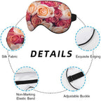 NOHSHE Red Flowers Sleep Eye Mask Pink Orange Rose Valentine's Day Wedding Romantic Love Silk Sleeping Soft with Elastic Strap f