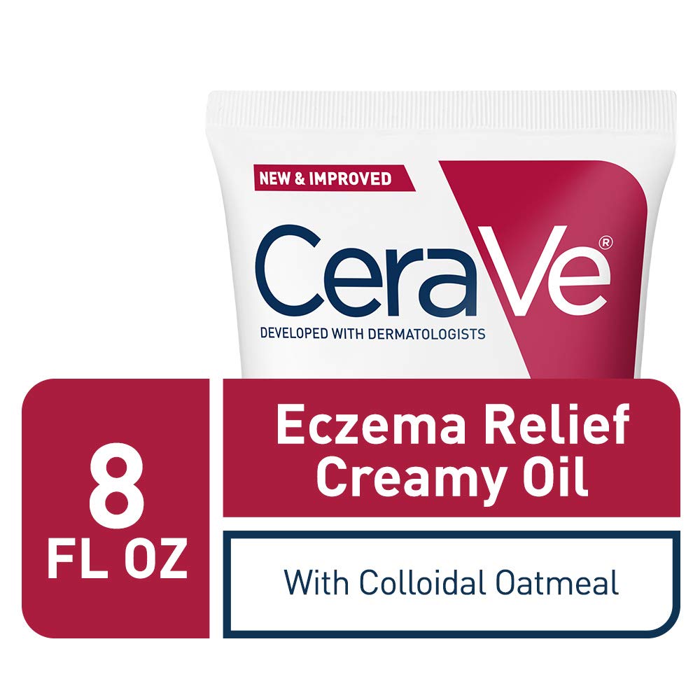 Cerave Eczema Relief Creamy Body Oil | Anti Itch Cream for Eczema & Moisturizer for Dry Skin with Colloidal Oatmeal, Ceramides a