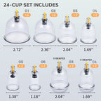 AIKOTOO Cupping Set Massage Therapy Cups Cupping Kit for Body Cellulite 24 Suction Cups