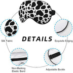 NOHSHE Cow Pattern Sleep Eye Mask Eye Cover Brown White Black Milk Chocolate Animal Spot Fur Silk Eye Mask for Sleeping with Adj