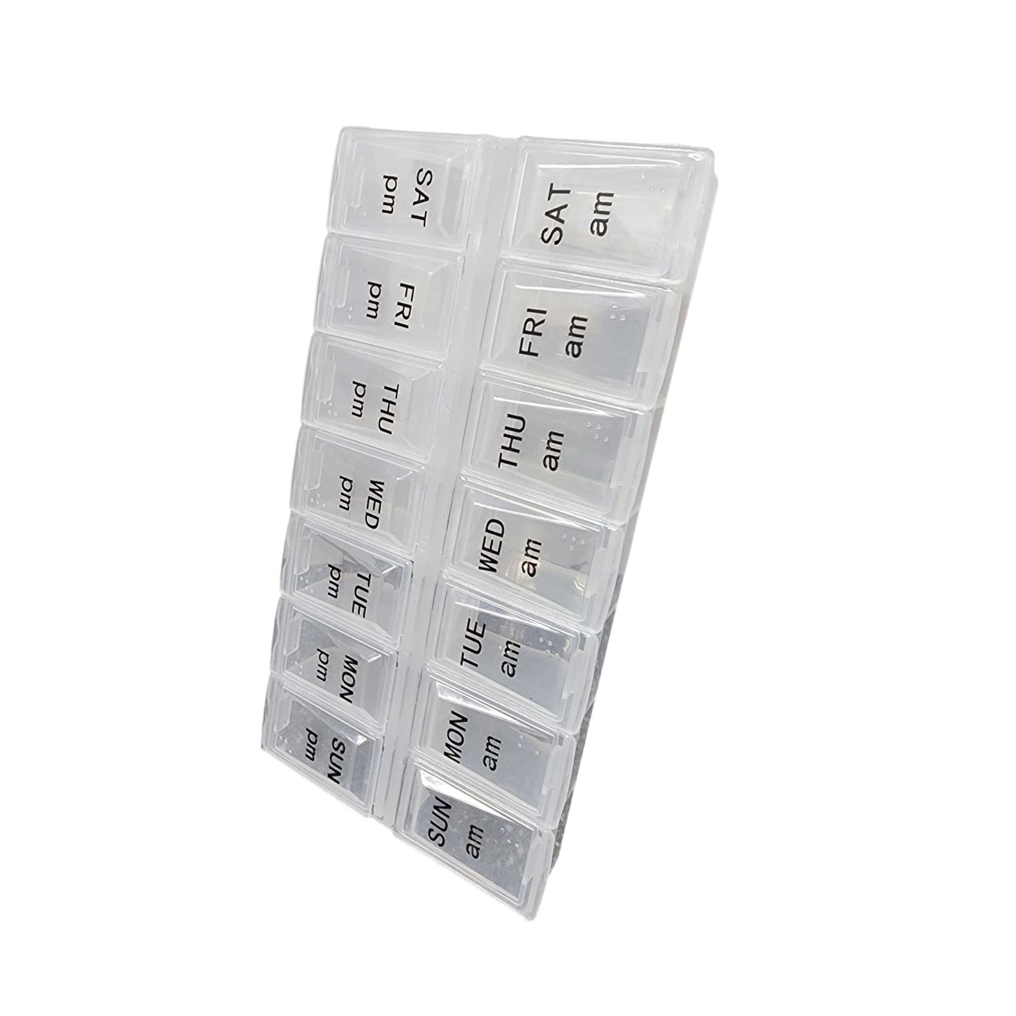 Twice a Day Pill Organizer, Weekly Day and Night Pill Container, Day and Night Medication or Vitamin for Morning or Night AM PM 