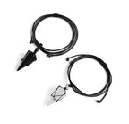 Top Plaza 2pcs Black Obsidian Clear Quartz Healing Crystal Stone Necklace for Women Men 6 Facet Pointed Pendant Necklaces Adjust