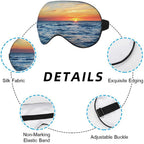 NOHSHE Ocean Scenery Sleep Eye Mask Eye Cover Tropical Summer Sun Sea Silk Eye Mask for Sleeping with Adjustable Strap for Trave