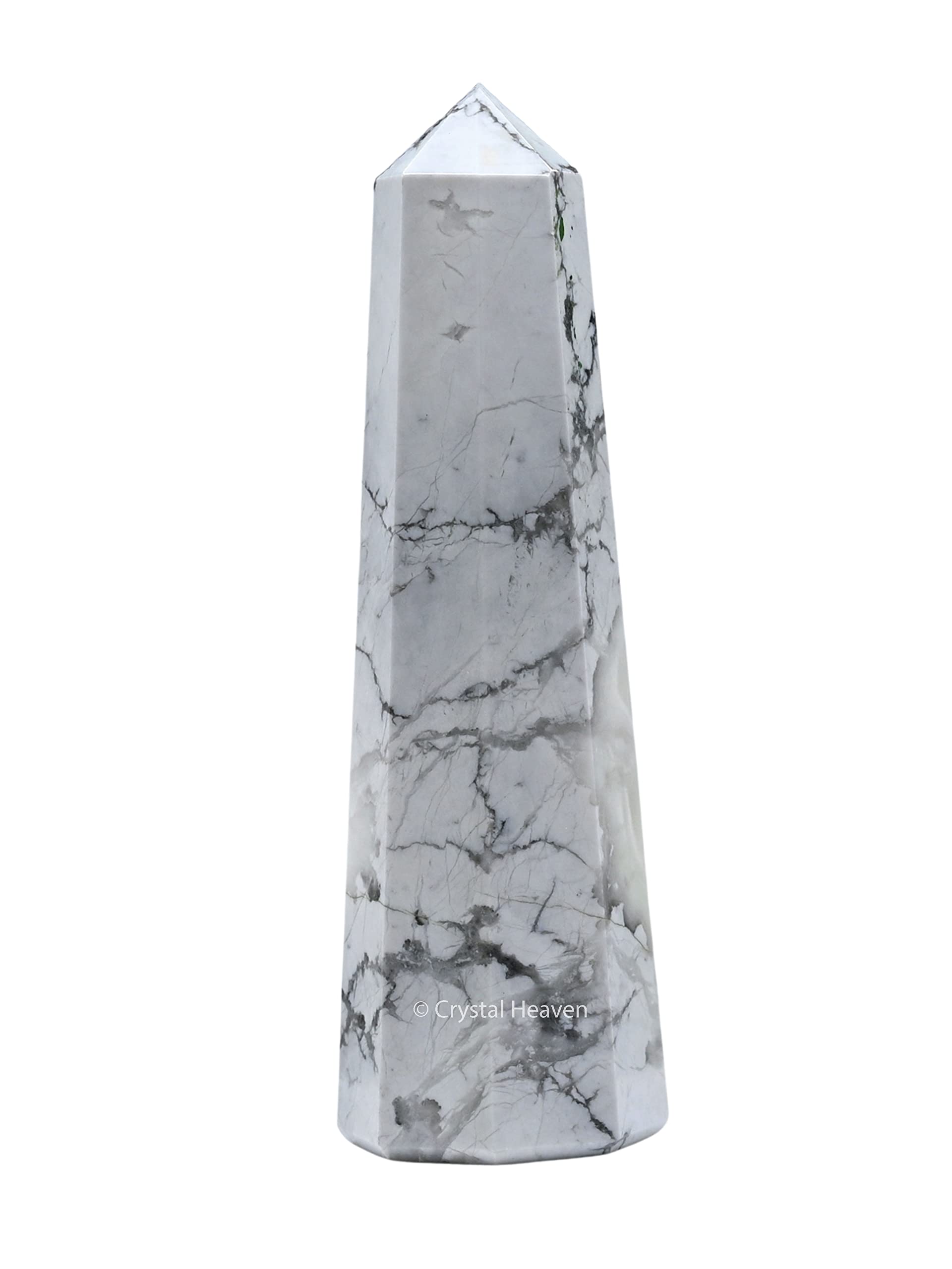Crystal Heaven Howlite Crystal Tower Obelisk Point For Chakra, Healing And Balancing  Aaa Grade Original Certified Gemstone Aga