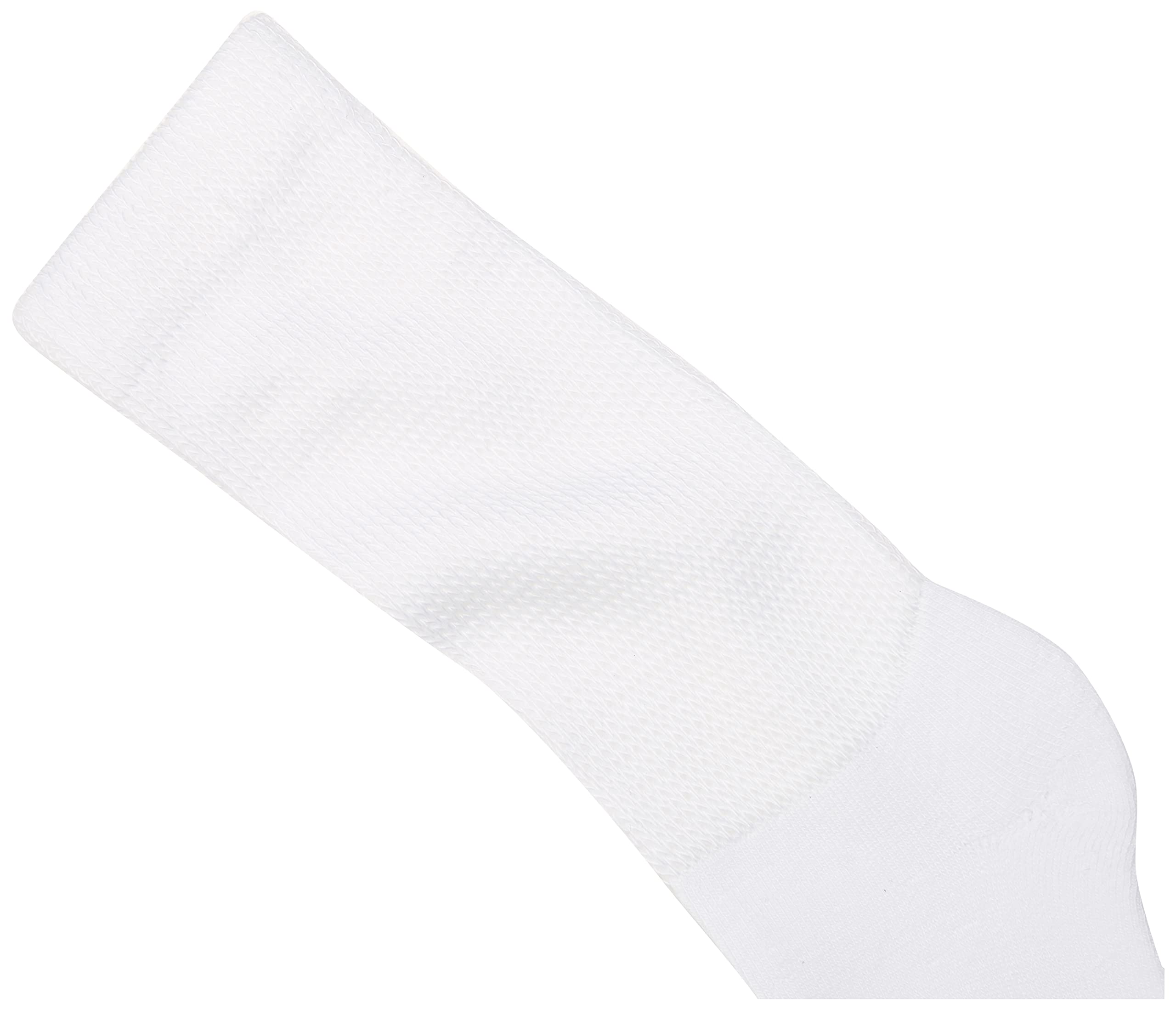 MediPeds mens 8 Pack Diabetic Extra Wide Crew Socks, White, Shoe Size 10-12 US
