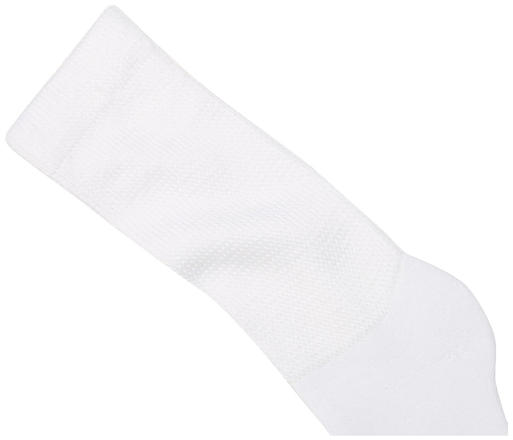 MediPeds mens 8 Pair Diabetic Extra Wide Crew Socks, White, Shoe Size 6-10 US