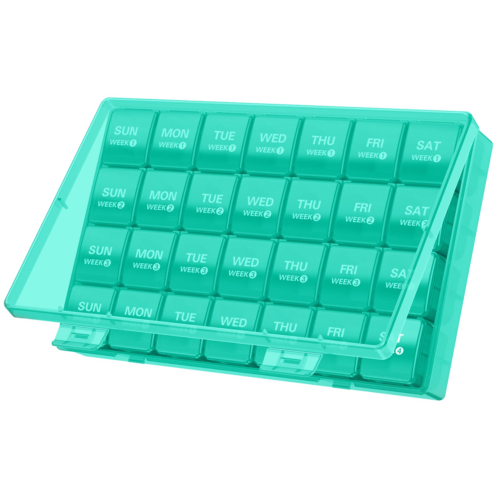 TookMag Monthly Pill Organizer 28 Day Pill Box, Travel Medicine Pill Organizer, Large 4 Weeks 1 Month Pill Cases with Dust-Proof