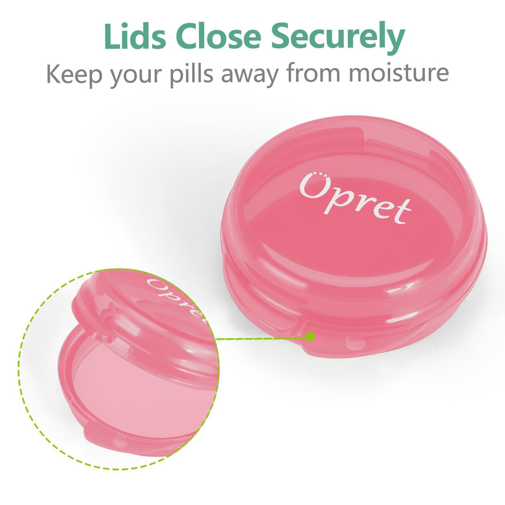 Opret Small Pill Box (3 Pcs), Cute Pill Case Portable for Pocket Purse Briefcase Travel Pills Box Medicine Storage Container Ear