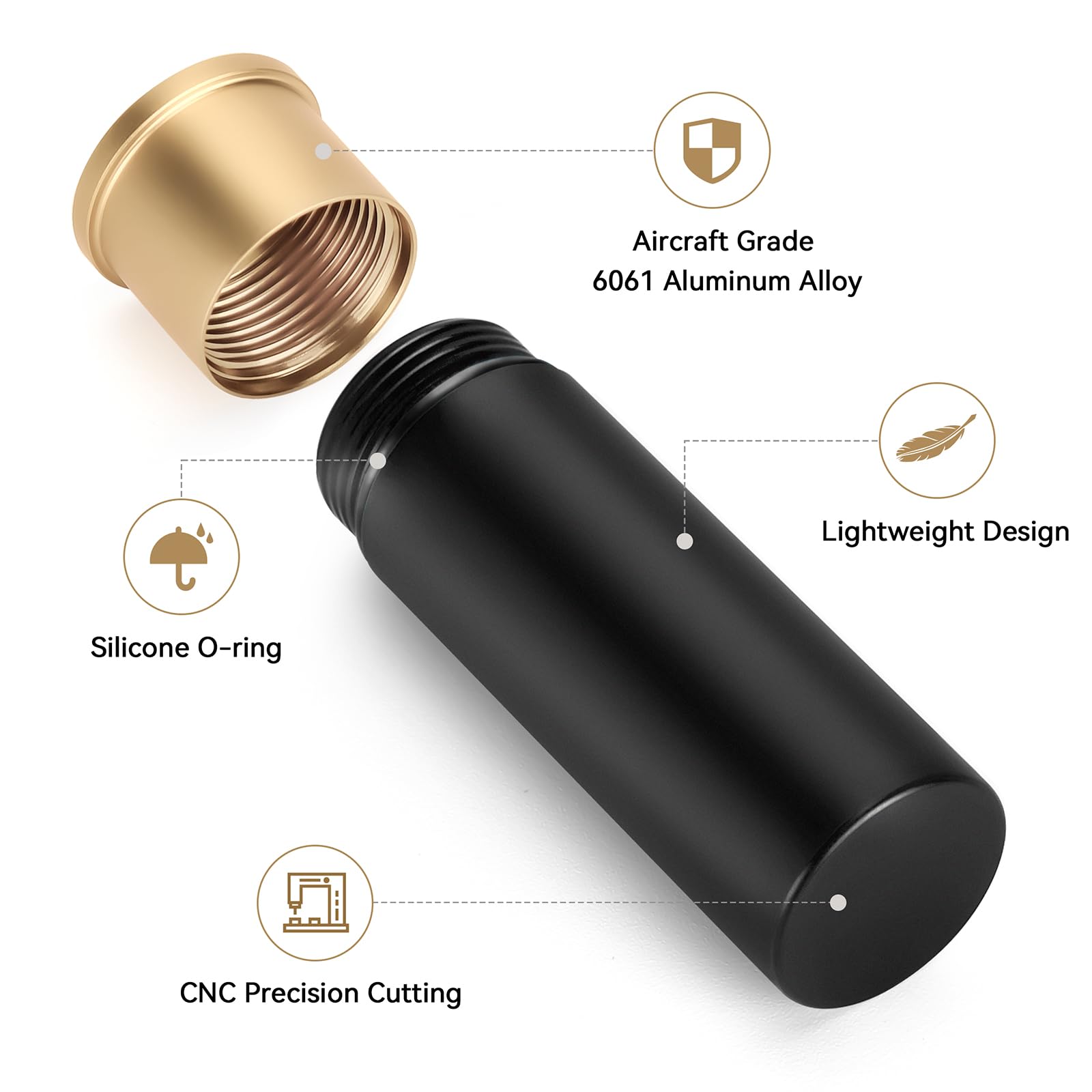 Aufew Tactical Mini Pill Case, Durable Metal Small Pill Holder for Pocket or Purse, Waterproof Medicine Bottle for Travel, EDC,