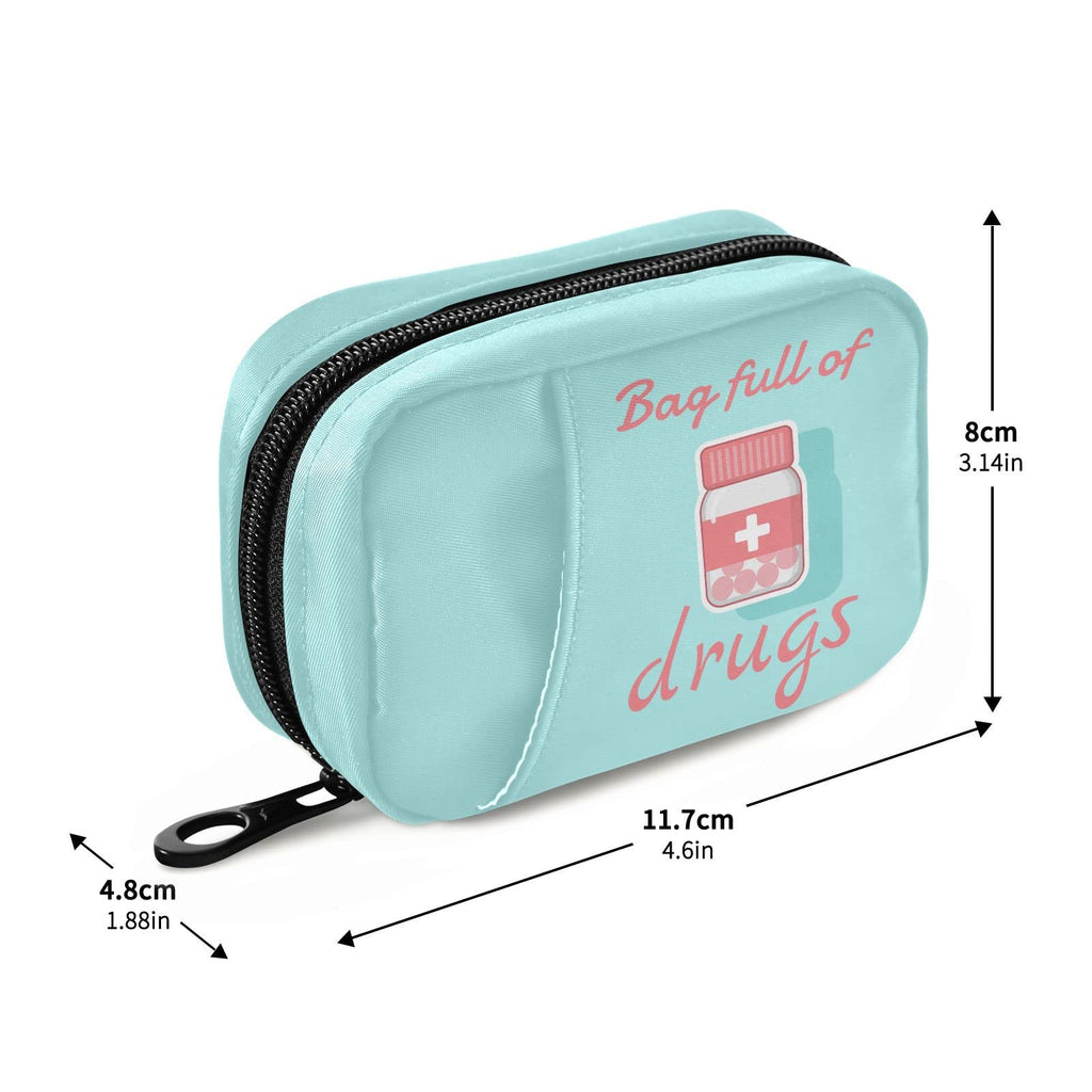 Naanle Pill Organizer Pill Box 7 Day Pill Case Bag Travel Pill Organizer Bag with Zipper Portable Weekly Case Compact Size for V