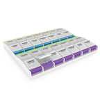 EZY DOSE Weekly (7-Day) Pill Case, Medicine Planner, Vitamin Organizer Box, 4 Times a Day, X-Large Push-Button Compartments, Con