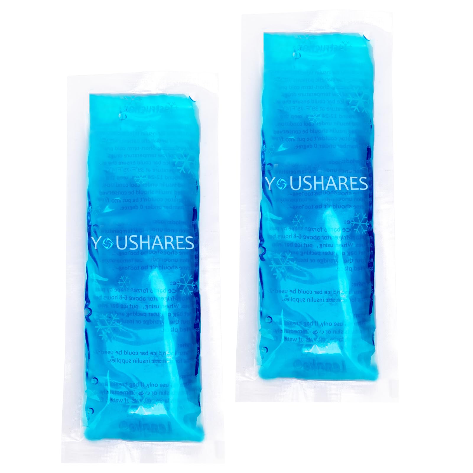 YOUSHARES Ice Packs - Reusable Freezer Packs Instant Hot Or Cold Gel Pack Suitable for Insulin Cool Storage Bag (2 TSA Approved 