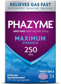 Phazyme Maximum Strength 250 mg Anti-Gas Softgels 24 Count (Pack of 2)