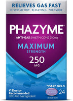 Phazyme Maximum Strength 250 mg Anti-Gas Softgels 24 Count (Pack of 2)
