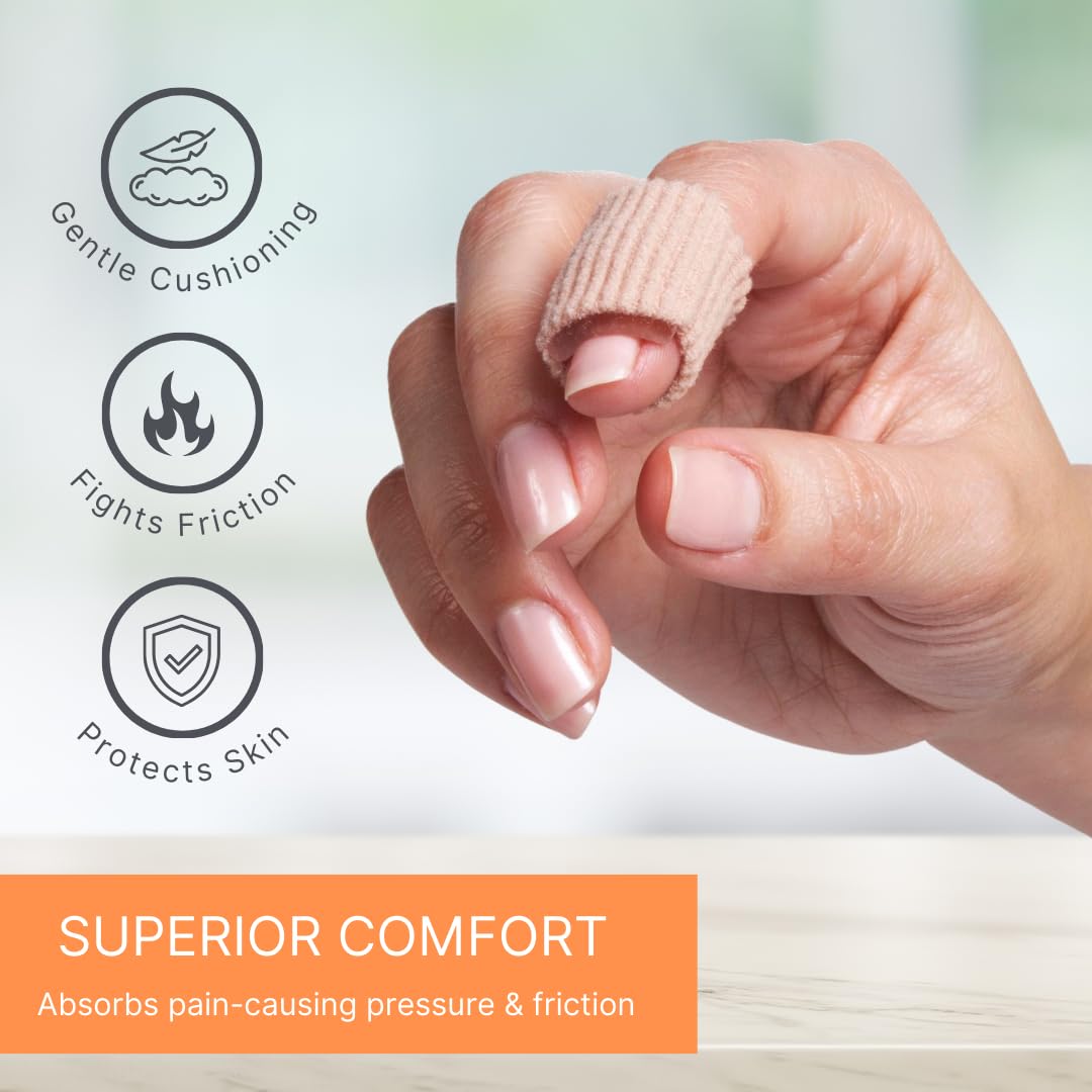 NatraCure Gel Toe Protectors - Reusable Covers for Women and Men, Bandages, Pads, Sleeves for Ingrown Toenails, Corns, Blisters,