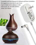 24V 0.7A/0.65A/0.6A/0.5A Diffuser/Humidmifier Power Adapters Cord Compatible with URPOWER doTERRA Young Living Dewdrop Essential