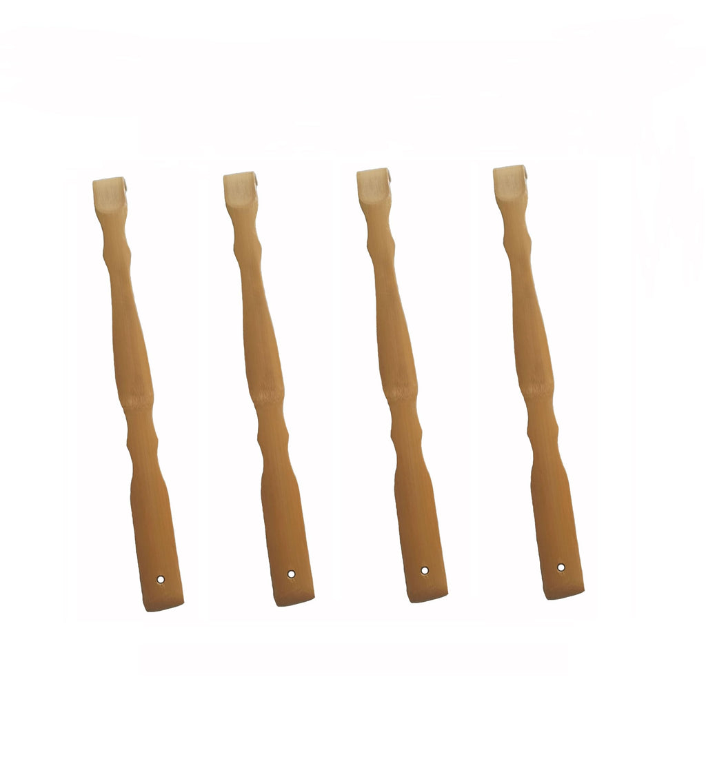 BZG Back Scratcher for Men and Women,Wooden,Bamboo Back Scratcher(4 Pack 16.5 inch) (YELLOW04)