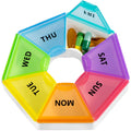 Large Weekly Pill Organizer, Gelibo Pill Box 7 Day, Easy to Open Pill Case, Daily Medicine Organizer, Travel Pill Container, Vit