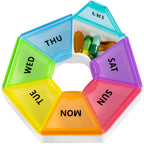 Large Weekly Pill Organizer, Gelibo Pill Box 7 Day, Easy to Open Pill Case, Daily Medicine Organizer, Travel Pill Container, Vit