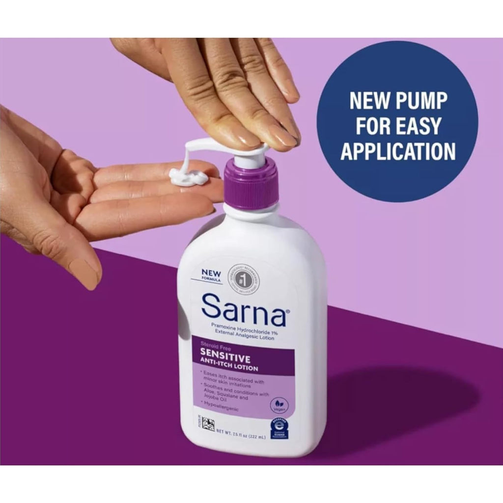 Sarna Sensitive Anti-Itch Lotion for Eczema and Sensitive Dry Skin Itch Relief, 7.5 Ounce